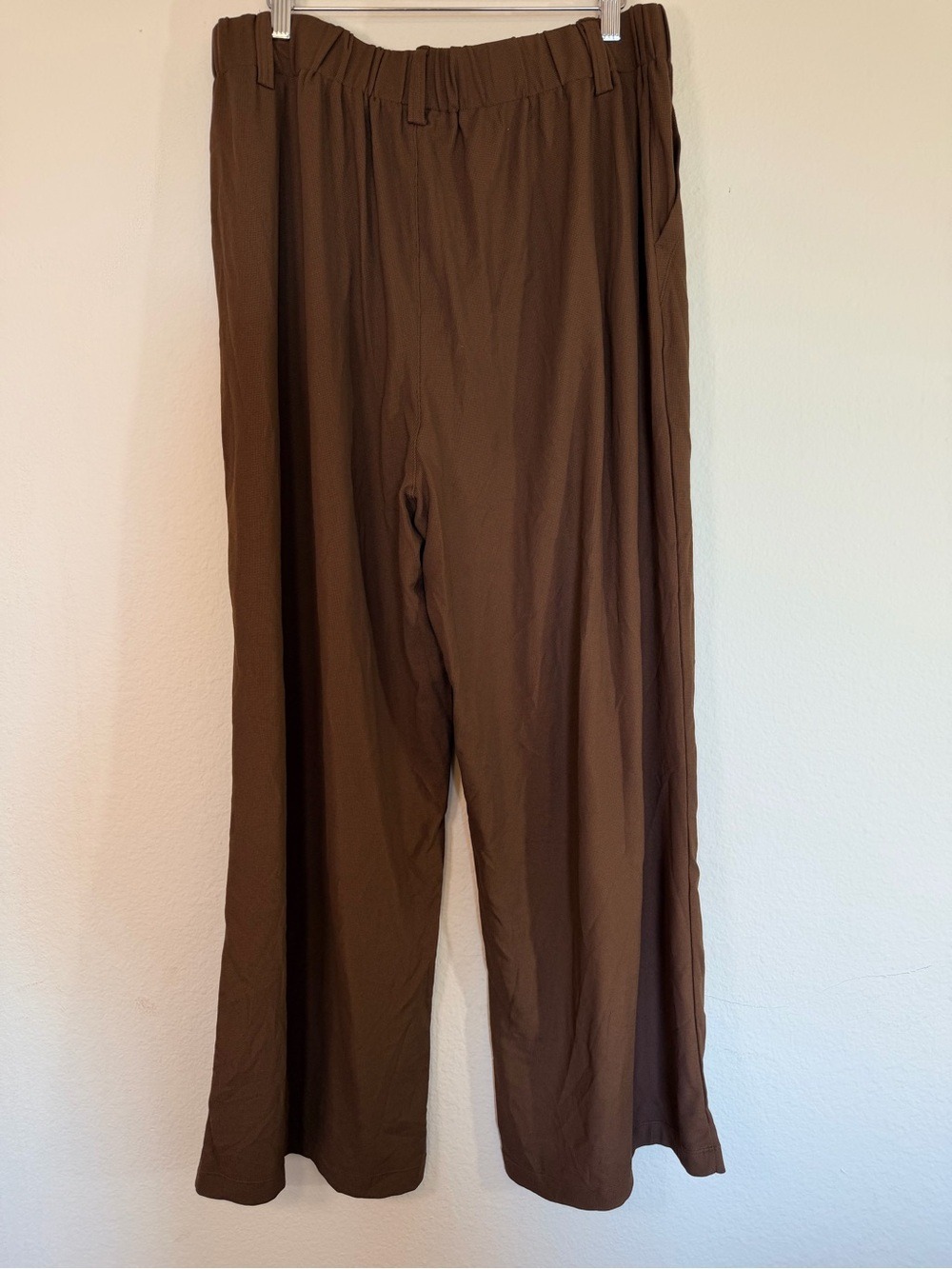 Halara High Waisted Wide Leg Pants Brown XL Regular Pleated Stretch - Picture 6 of 10